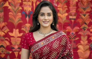 rajasthan heritage bandhani saree