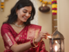 indian beautiful women in saree celebrating festivals