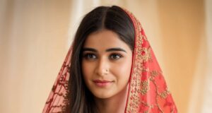 a beautiful indian young women wear Bridal Dupattas