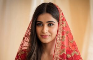 a beautiful indian young women wear Bridal Dupattas
