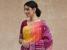 a beautiful women with Gujarati sarees