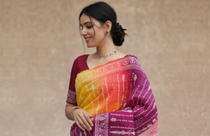 a beautiful women with Gujarati sarees