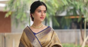a beautiful indian women in Banarasi Tissue Silk Sarees