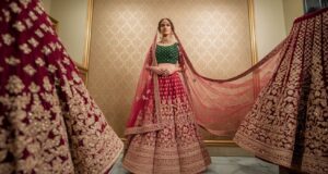 a indian beautiful women in Bridal Lehenga