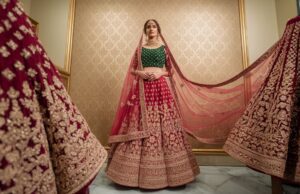 a indian beautiful women in Bridal Lehenga