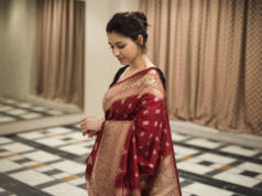 a indian beautiful women in Readymade Saree