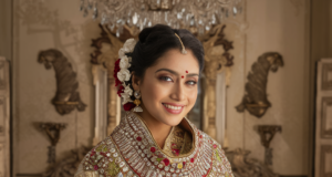 a beautiful indian women in Broach Stole
