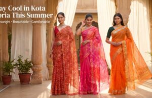 Lightweight Kota Doria saree for summer daily wear with breathable and comfortable fabric